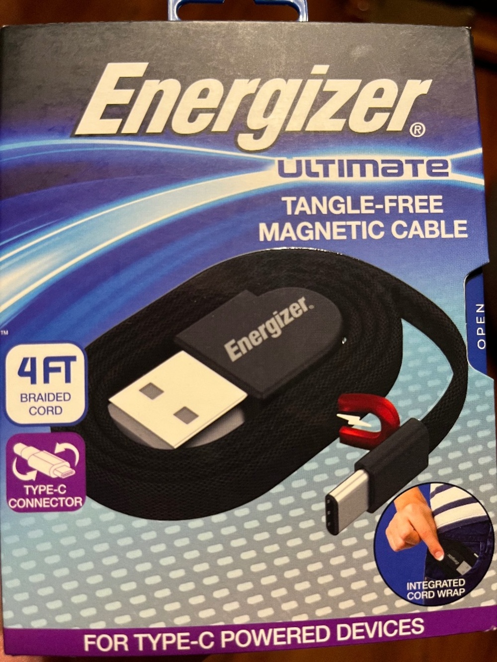 Energizer Ultimate Tangle-Free Magnetic USB Charger Cable, NWT
